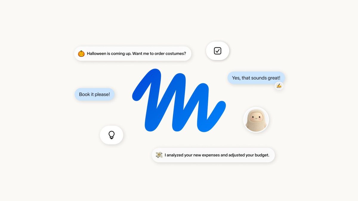 Meta Muse chat bubbles showing a short request and the agent reporting back on expenses